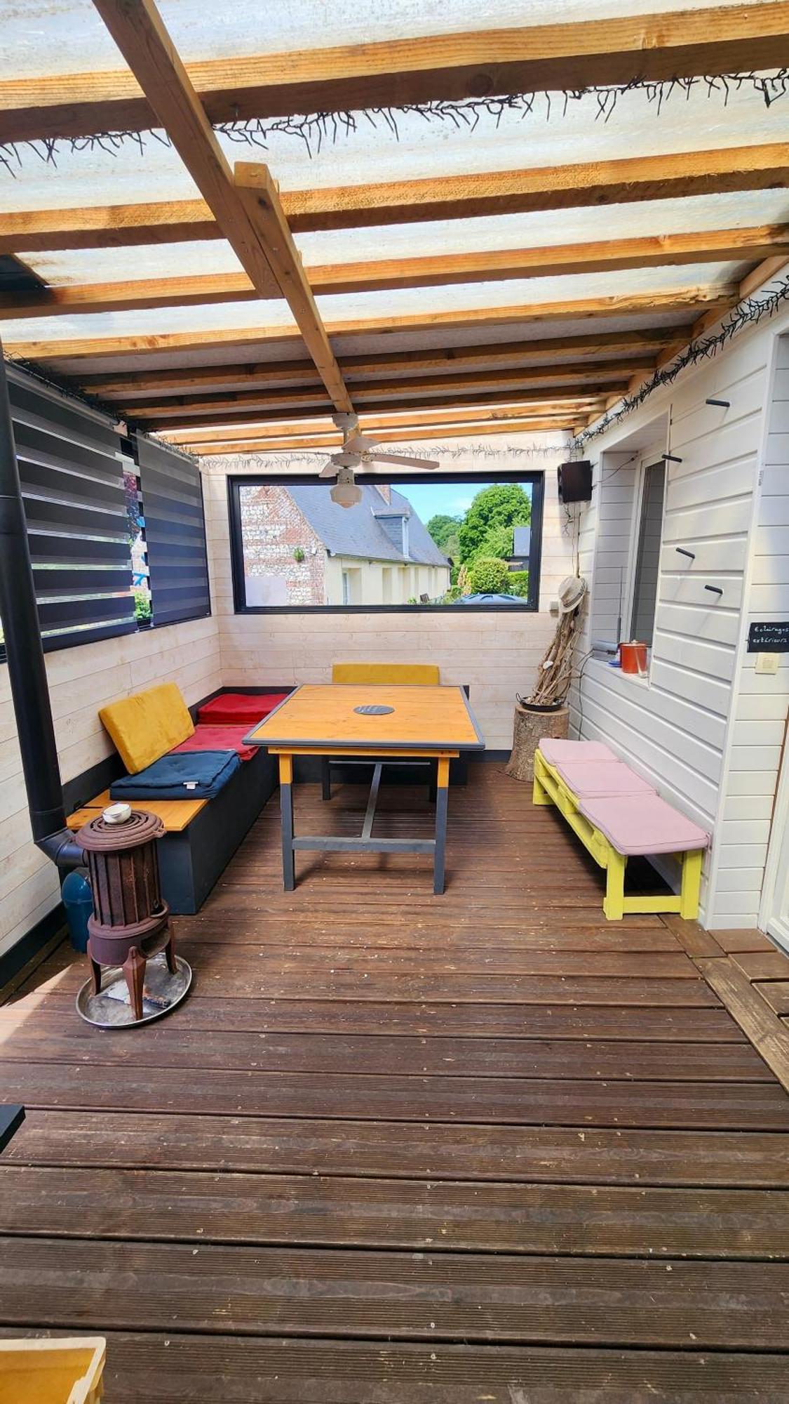 La Petite Maison En Bois Bleue Quiberville Exterior foto
